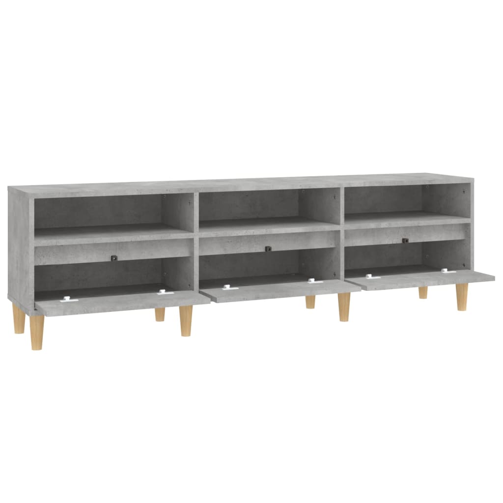 betonszürke szerelt fa TV-szekrény 150x30x44,5 cm