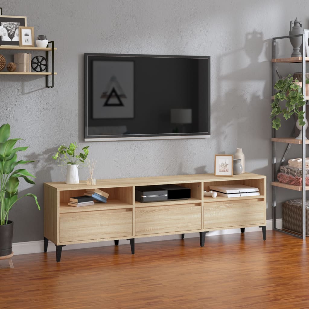 sonoma tölgy színű szerelt fa fali TV-szekrény 150x30x44,5 cm