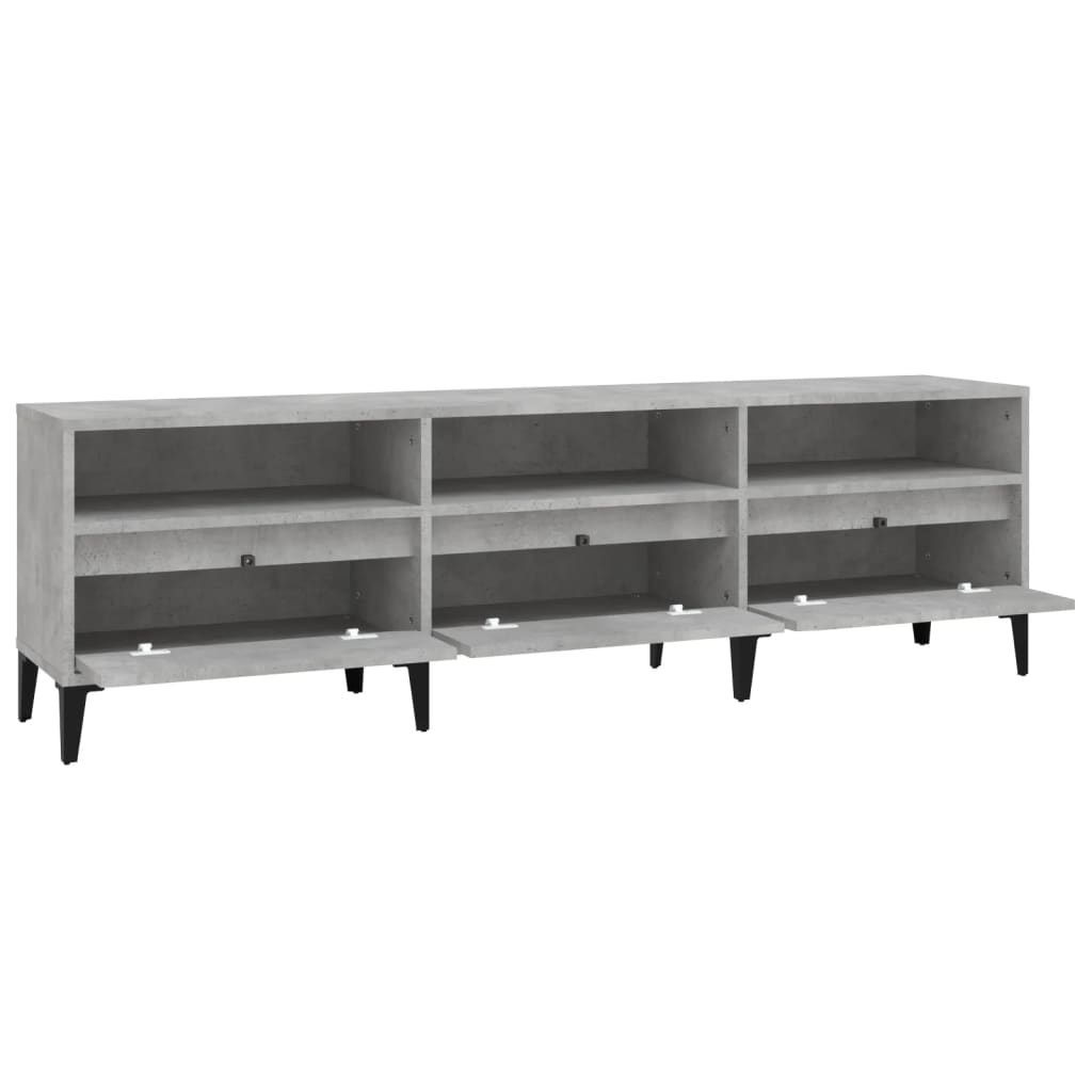 betonszürke szerelt fa TV-szekrény 150x30x44,5 cm