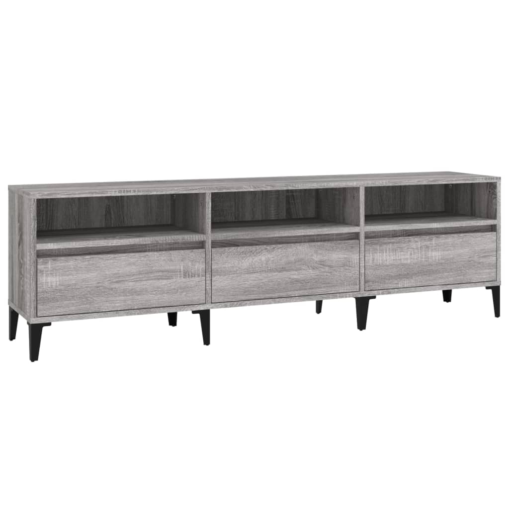 szürke sonoma színű szerelt fa TV-szekrény 150x30x44,5 cm