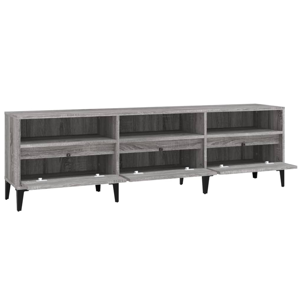 szürke sonoma színű szerelt fa TV-szekrény 150x30x44,5 cm