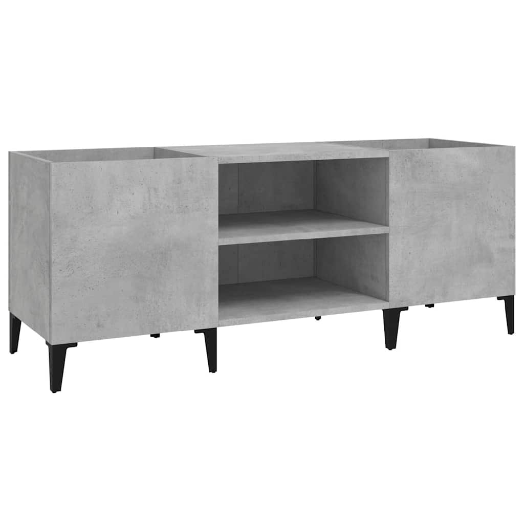 betonszürke szerelt fa hanglemezszekrény 121x38x48 cm