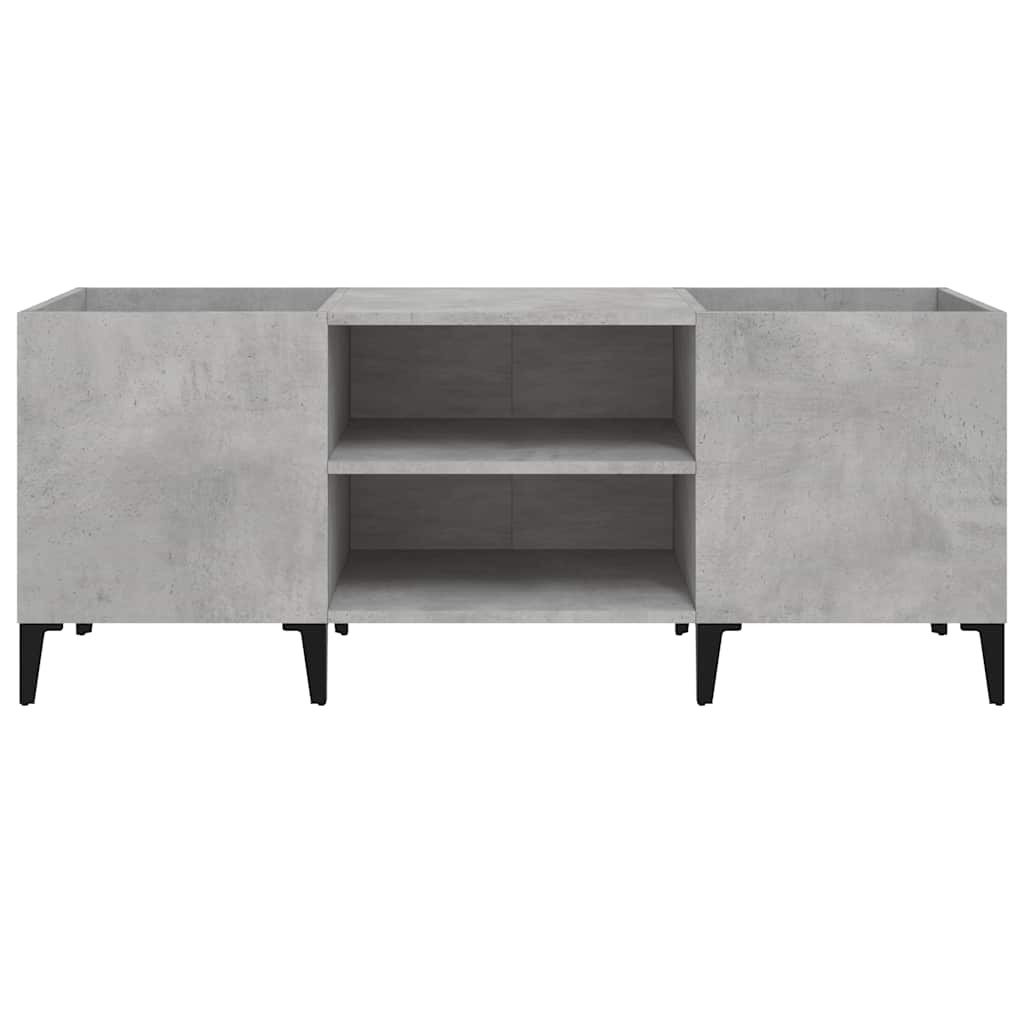 betonszürke szerelt fa hanglemezszekrény 121x38x48 cm