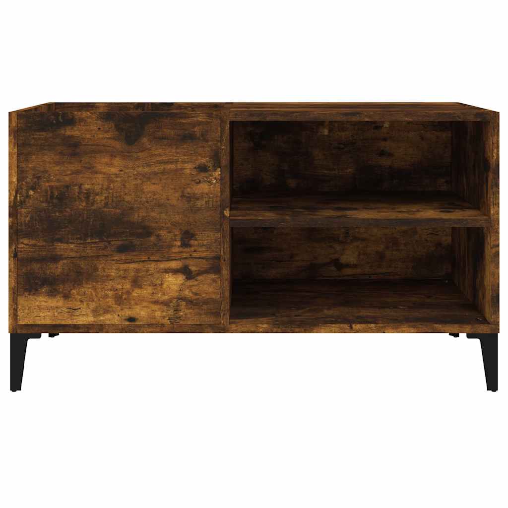 füstös tölgy színű szerelt fa hanglemezszekrény 84,5x38x48 cm