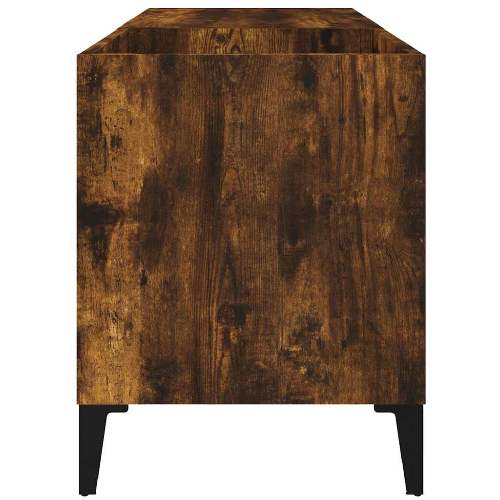 füstös tölgy színű szerelt fa hanglemezszekrény 84,5x38x48 cm