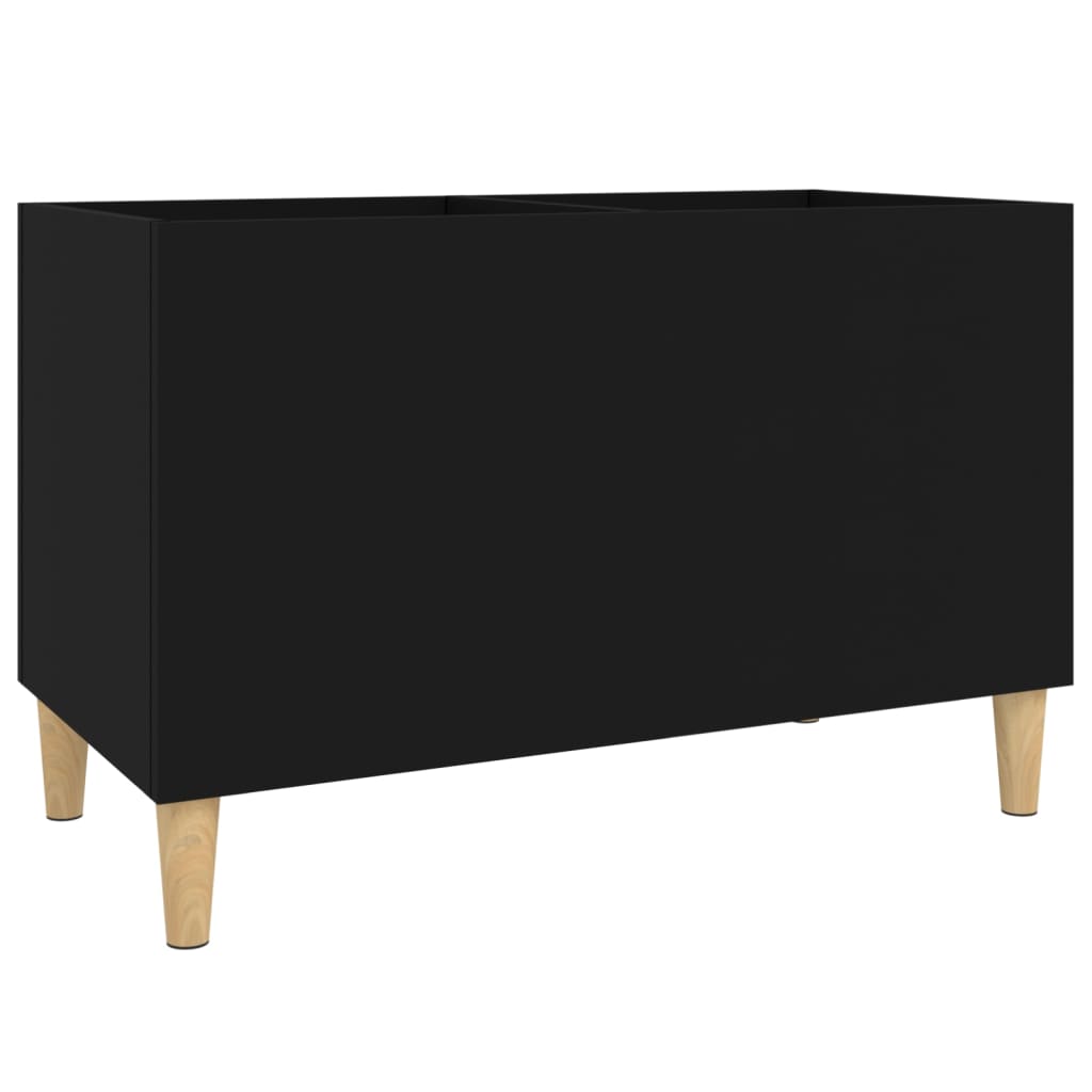 fekete szerelt fa hanglemezszekrény 74,5x38x48 cm