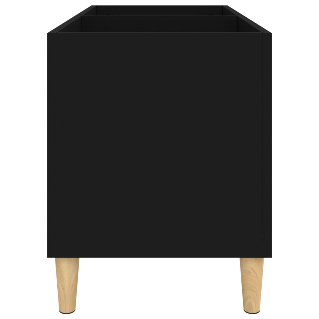 fekete szerelt fa hanglemezszekrény 74,5x38x48 cm