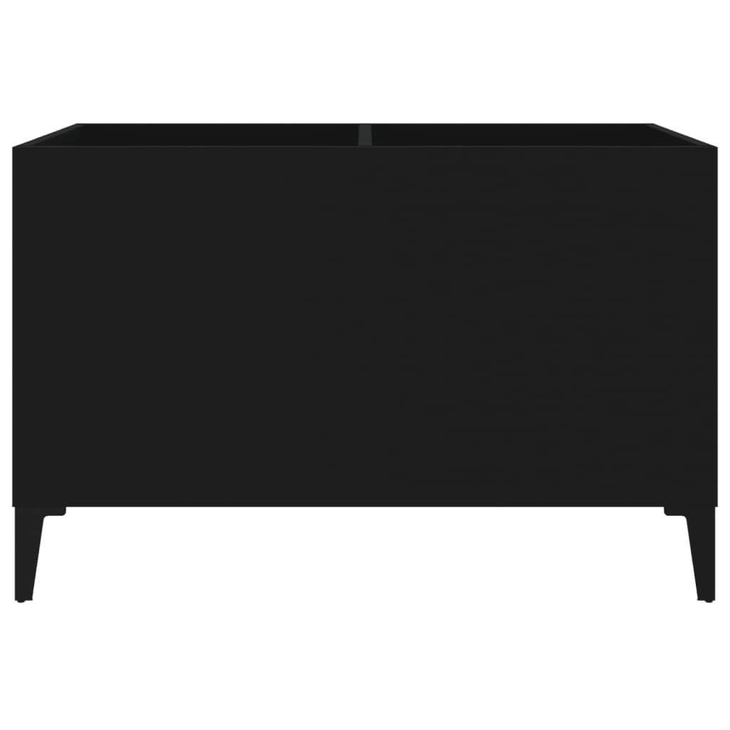 fekete szerelt fa hanglemezszekrény 74,5x38x48 cm
