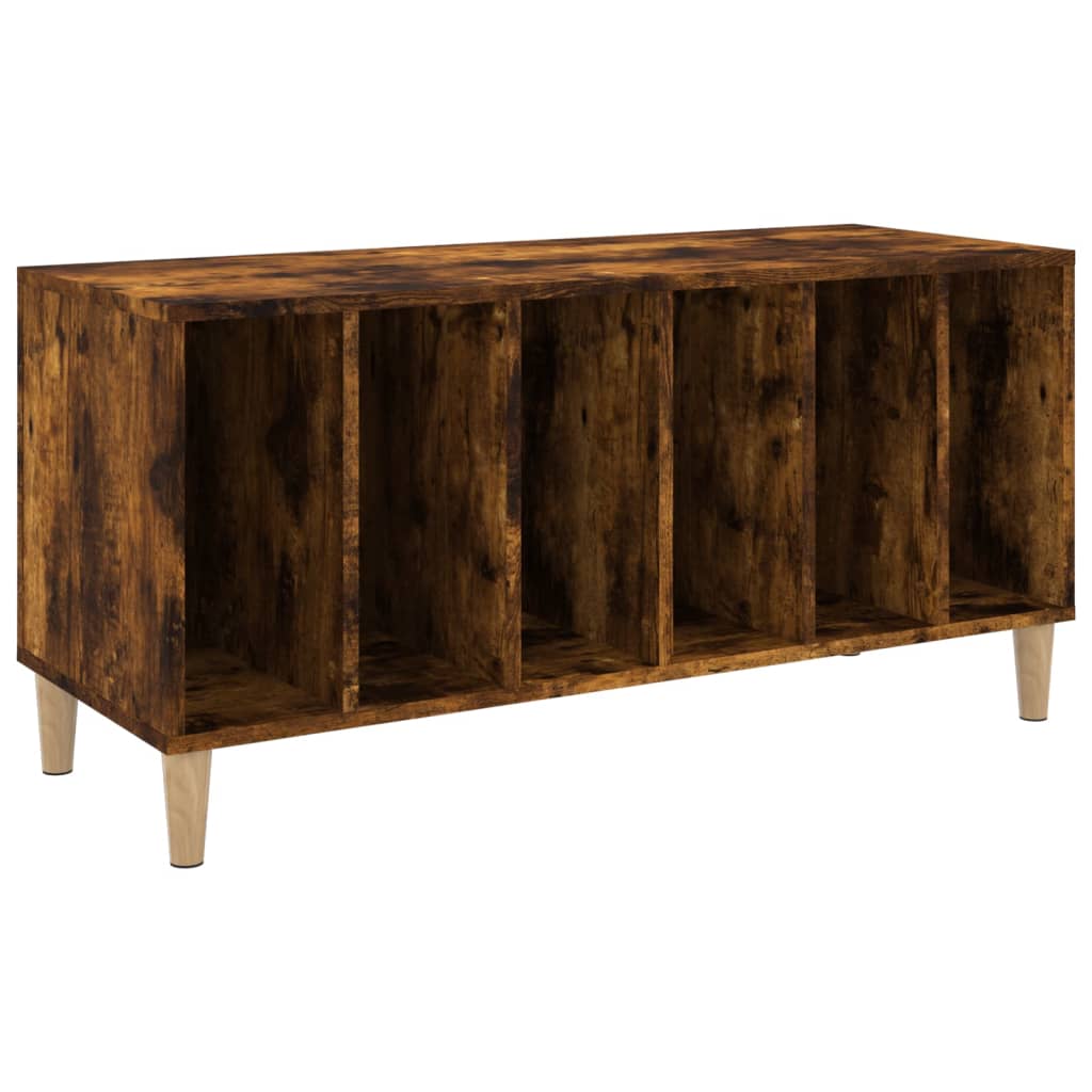 füstös tölgy színű szerelt fa hanglemezszekrény 100x38x48 cm