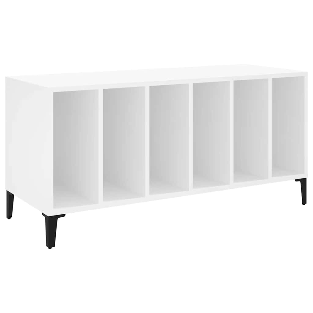 fehér szerelt fa hanglemezszekrény 100 x 38 x 48 cm