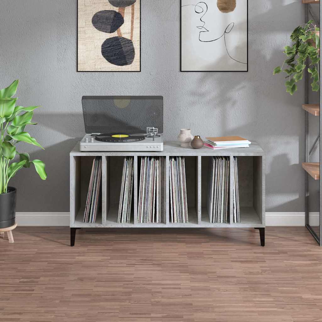 betonszürke szerelt fa hanglemezszekrény 100 x 38 x 48 cm