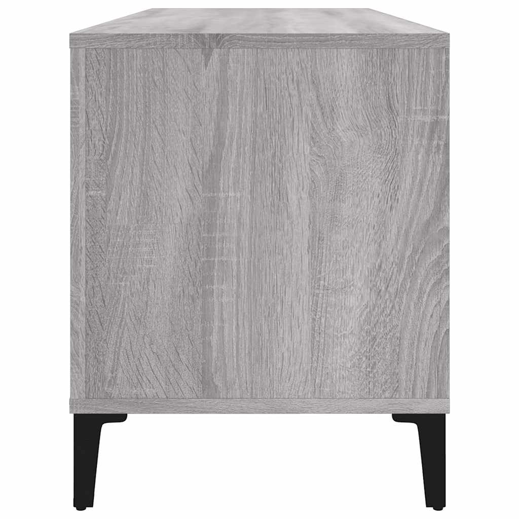 szürke sonoma színű szerelt fa hanglemezszekrény 100x38x48 cm