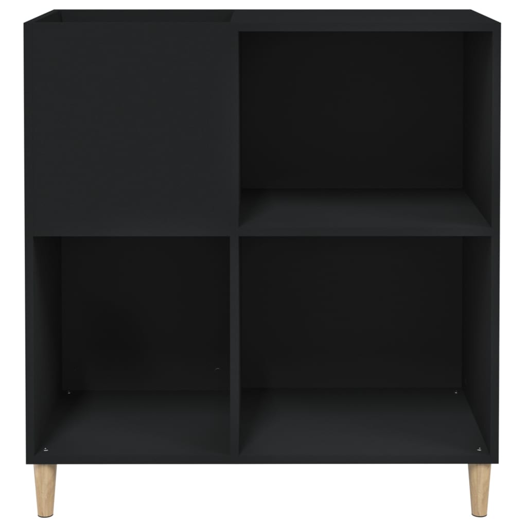 fekete szerelt fa hanglemezszekrény 84,5 x 38 x 89 cm