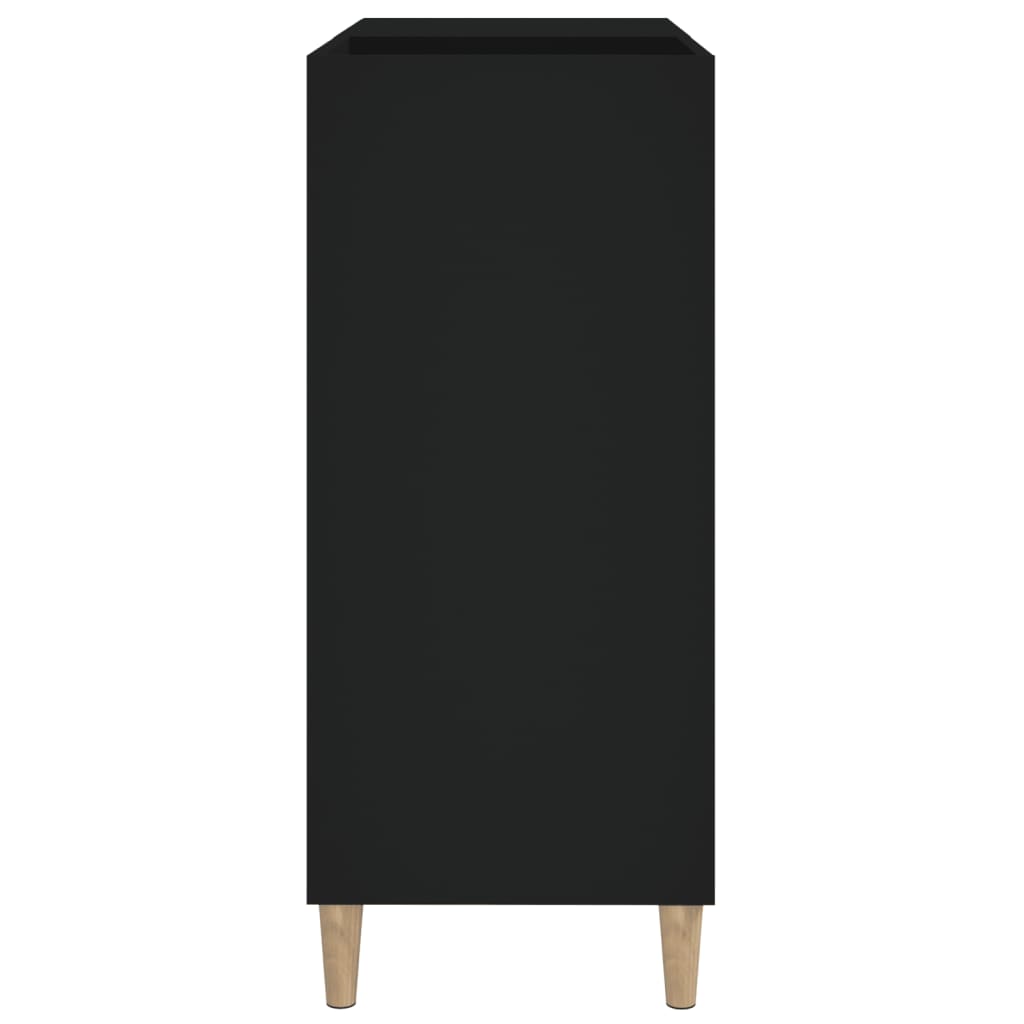 fekete szerelt fa hanglemezszekrény 84,5 x 38 x 89 cm
