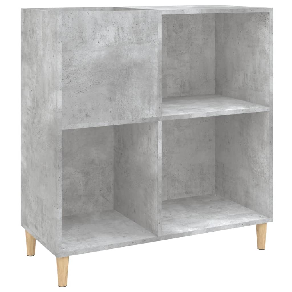 betonszürke szerelt fa hanglemezszekrény 84,5 x 38 x 89 cm