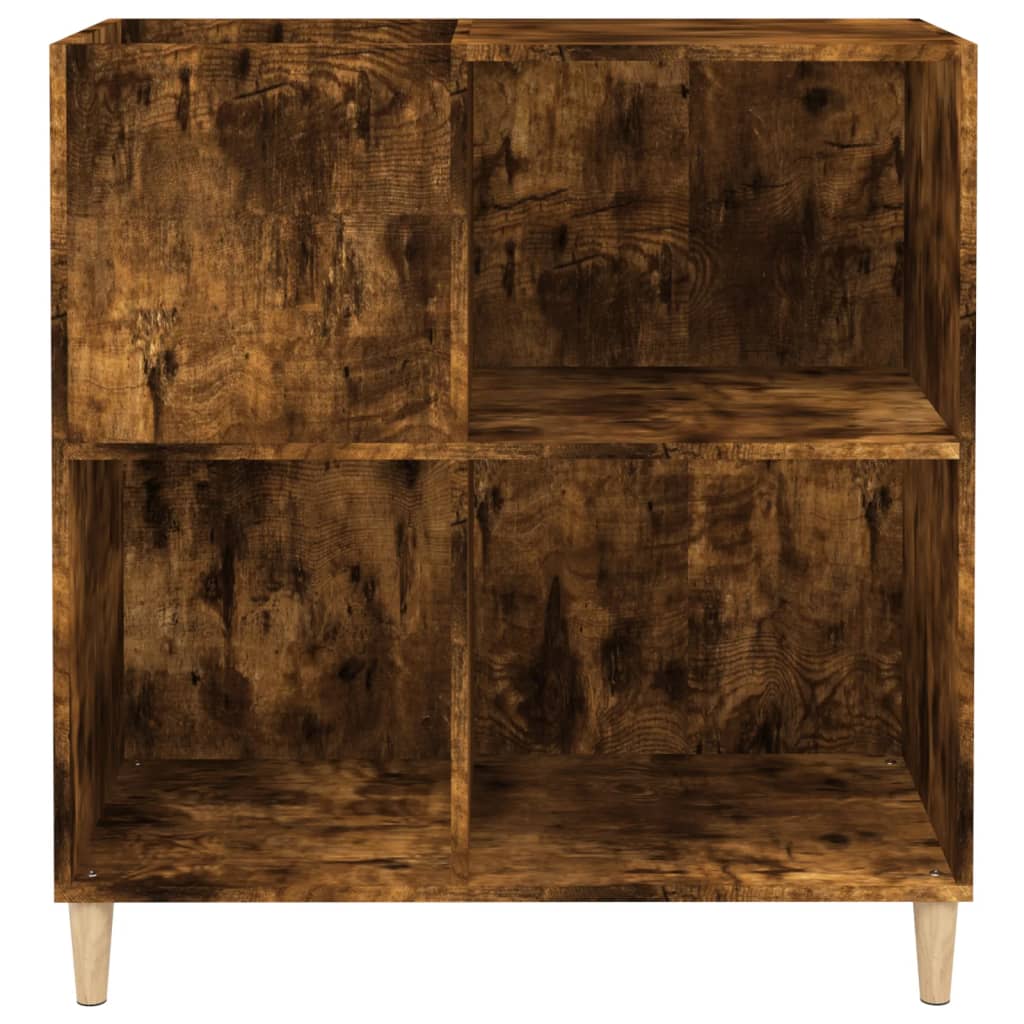 füstös tölgy színű szerelt fa hanglemezszekrény 84,5x38x89 cm