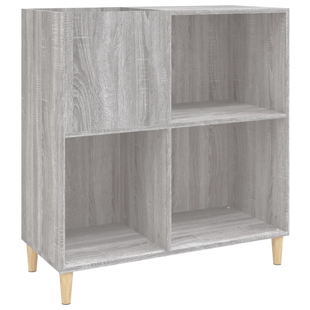 szürke sonoma színű szerelt fa hanglemezszekrény 84,5x38x89 cm