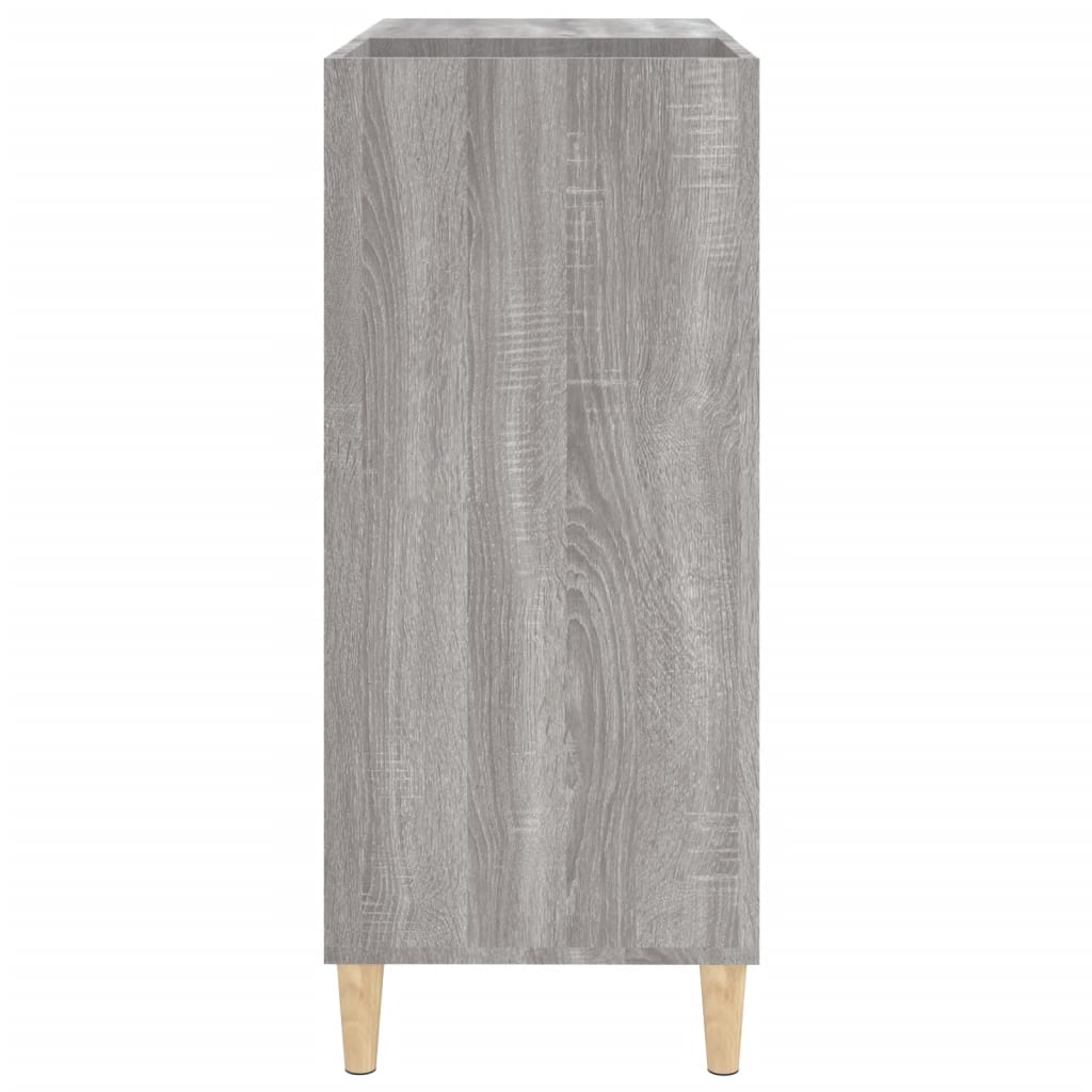 szürke sonoma színű szerelt fa hanglemezszekrény 84,5x38x89 cm