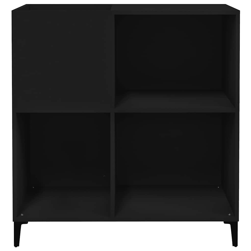 fekete szerelt fa hanglemezszekrény 84,5 x 38 x 89 cm