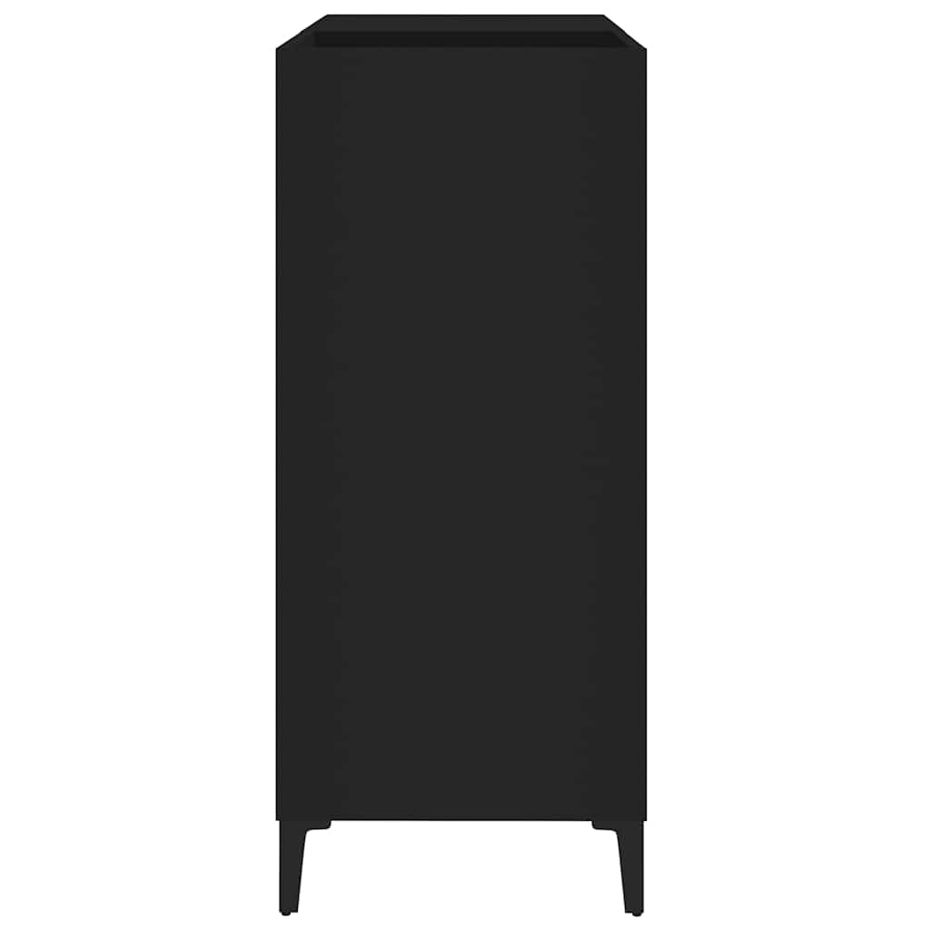 fekete szerelt fa hanglemezszekrény 84,5 x 38 x 89 cm