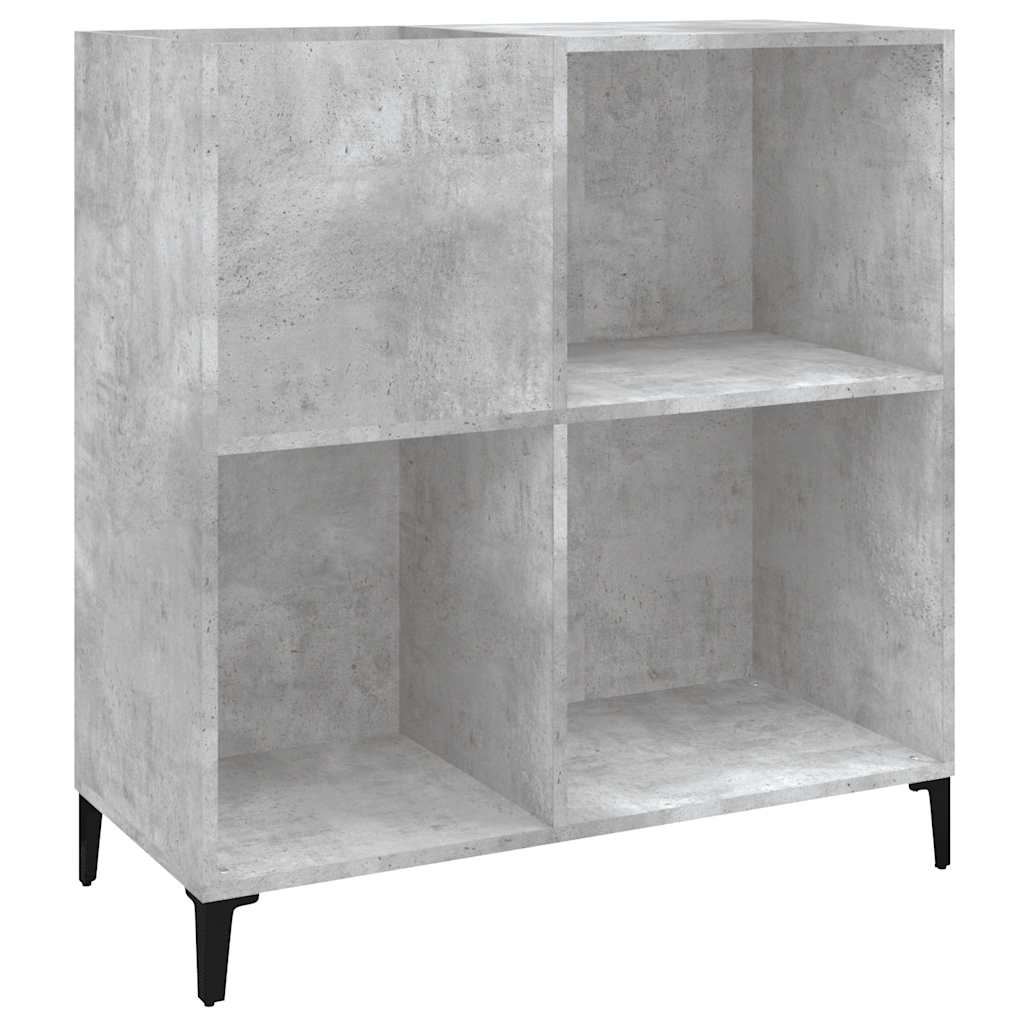 betonszürke szerelt fa hanglemezszekrény 84,5 x 38 x 89 cm