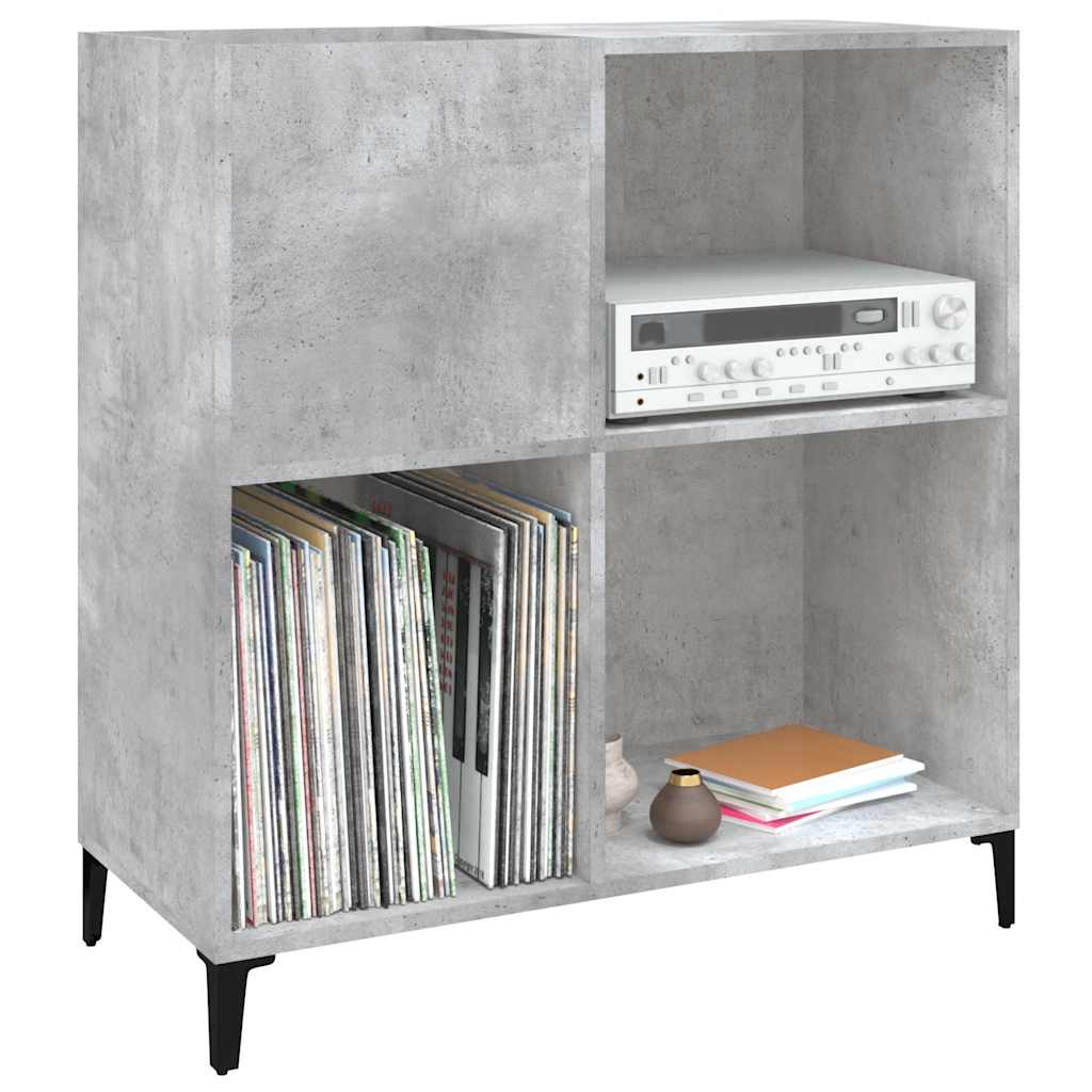 betonszürke szerelt fa hanglemezszekrény 84,5 x 38 x 89 cm
