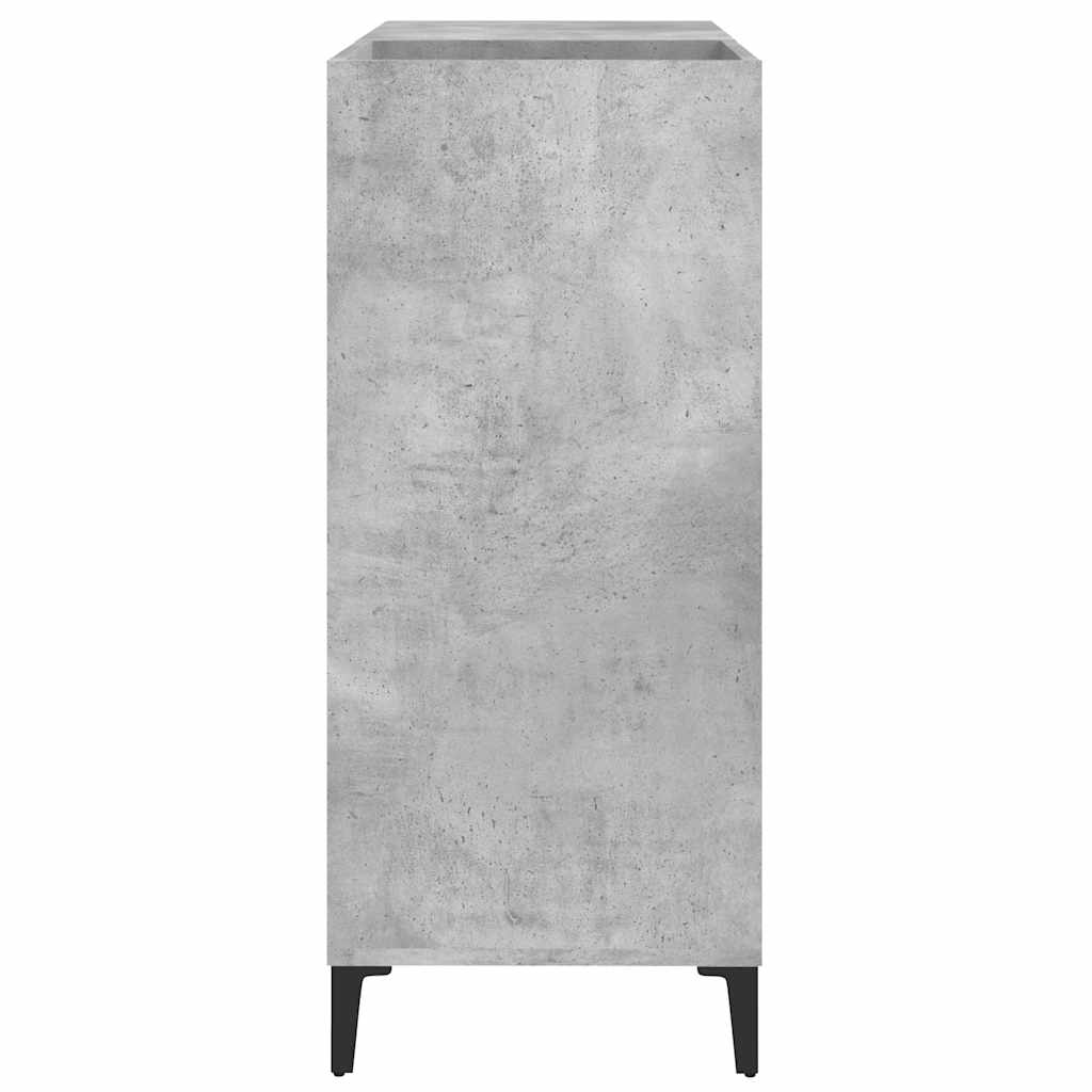 betonszürke szerelt fa hanglemezszekrény 84,5 x 38 x 89 cm