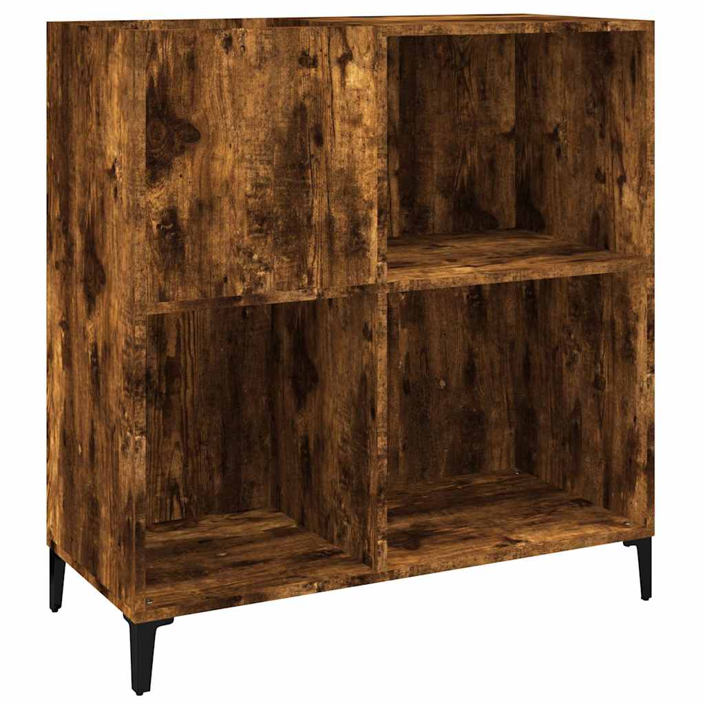 füstös tölgy színű szerelt fa hanglemezszekrény 84,5x38x89 cm