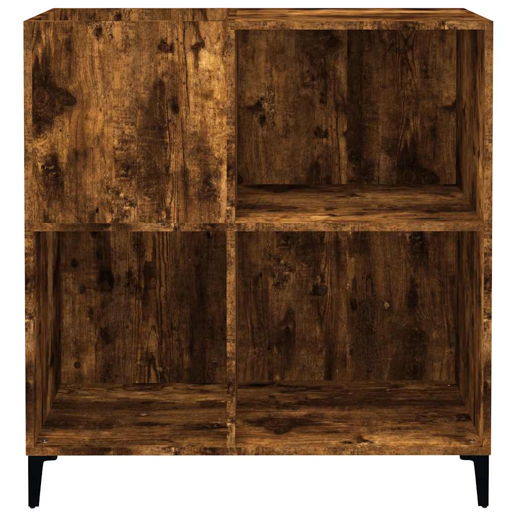 füstös tölgy színű szerelt fa hanglemezszekrény 84,5x38x89 cm