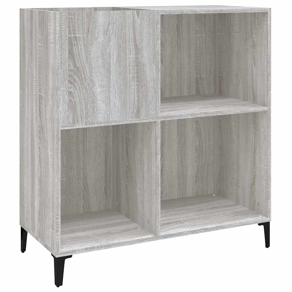 szürke sonoma színű szerelt fa hanglemezszekrény 84,5x38x89 cm