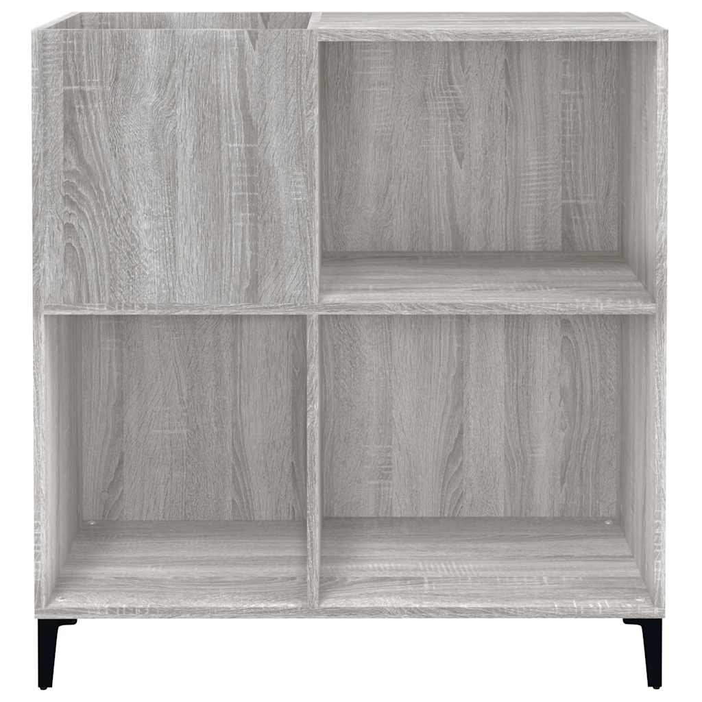 szürke sonoma színű szerelt fa hanglemezszekrény 84,5x38x89 cm