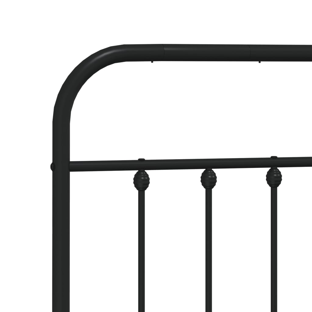 fekete fém ágykeret fejtámlával 140 x 190 cm