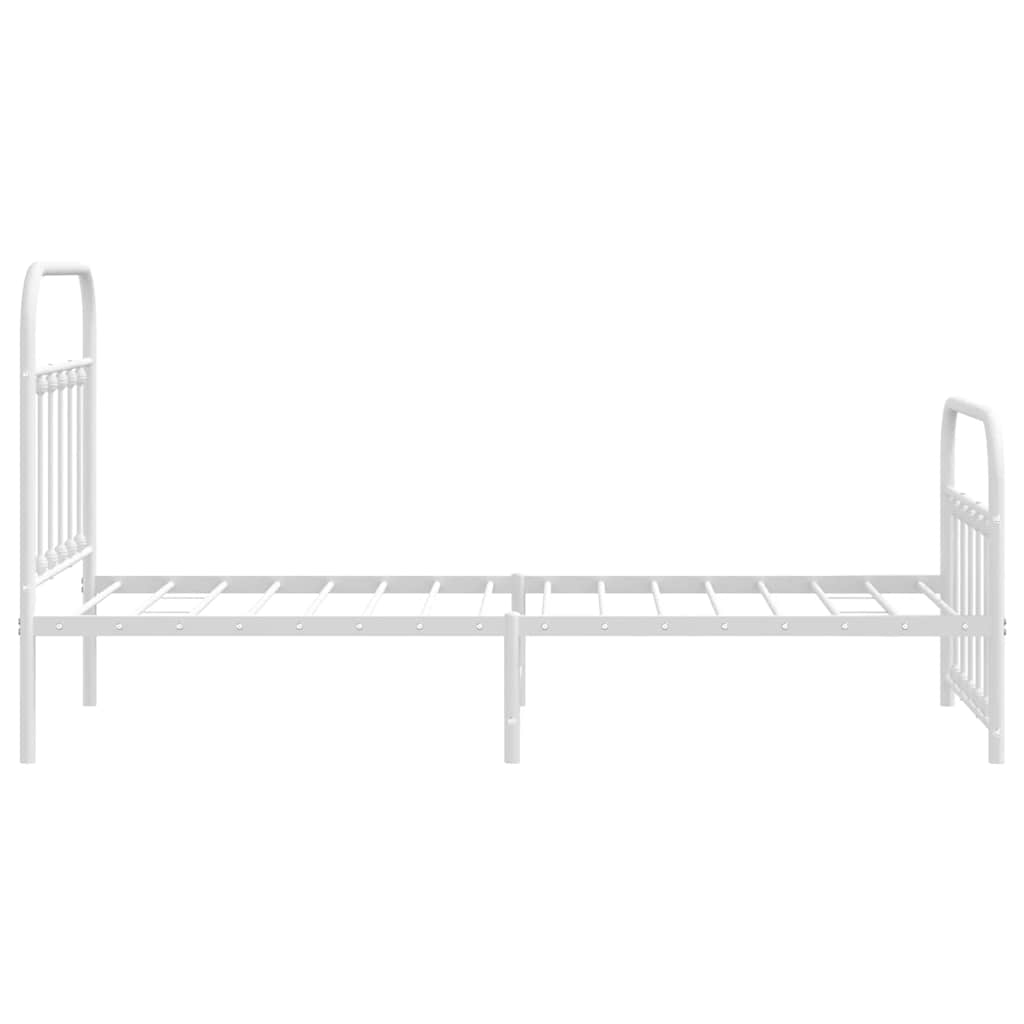 fehér fém ágykeret fej- és lábtámlával 90x200 cm
