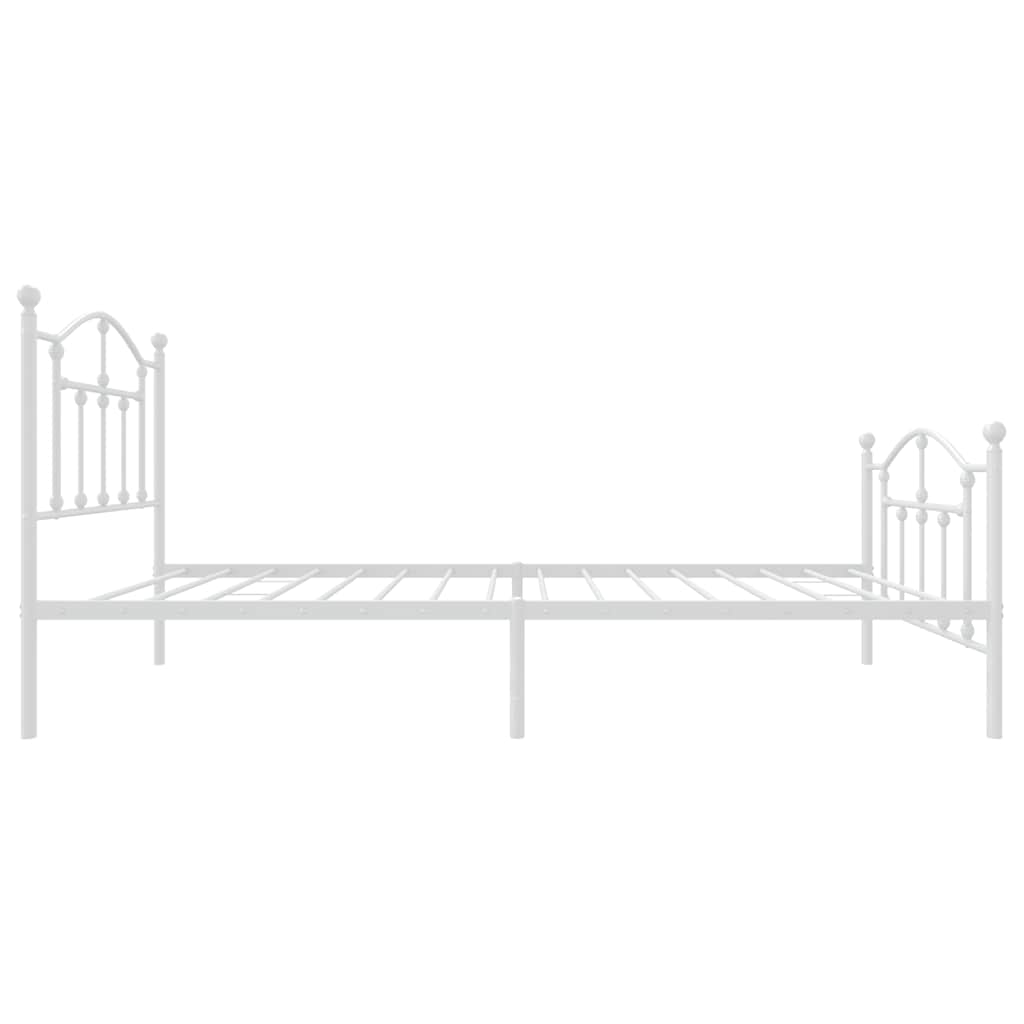 fehér fém ágykeret fej- és lábtámlával 90x200 cm