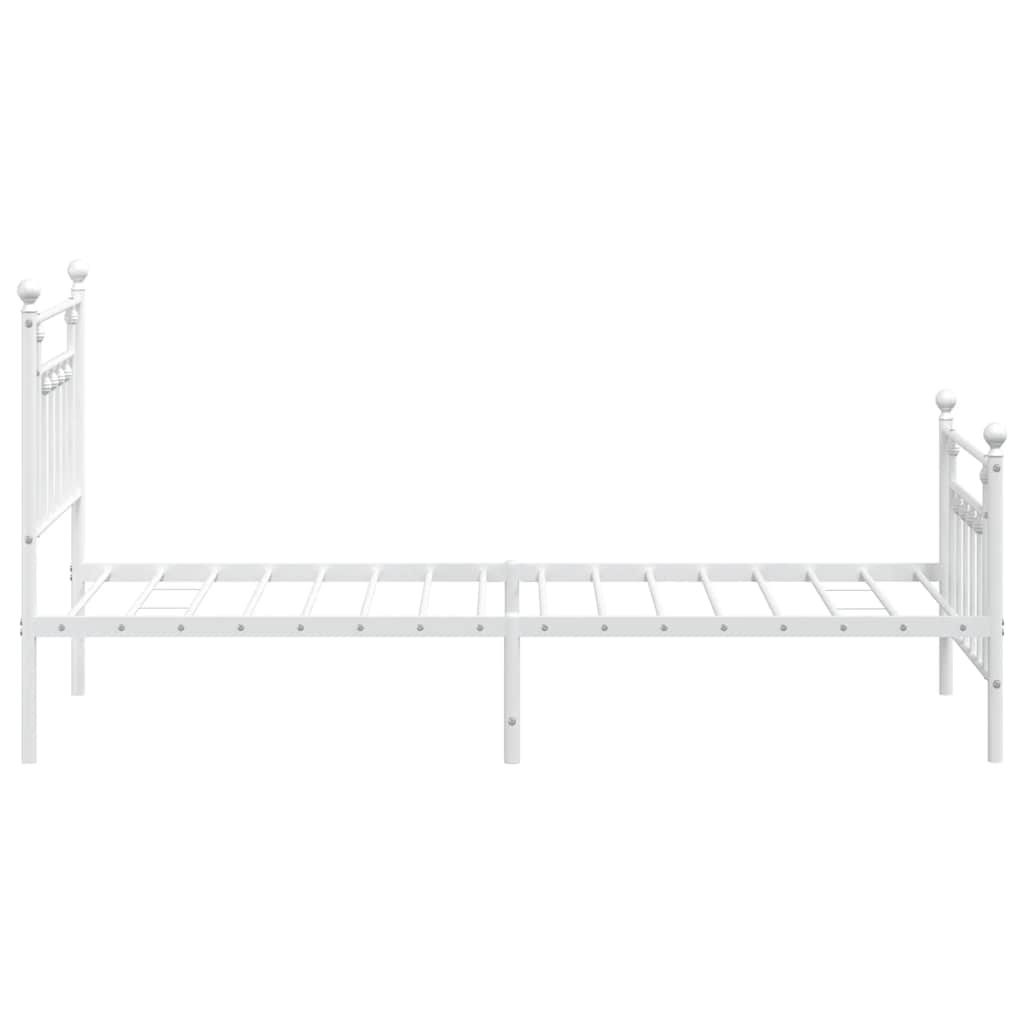fehér fém ágykeret fej- és lábtámlával 90x200 cm