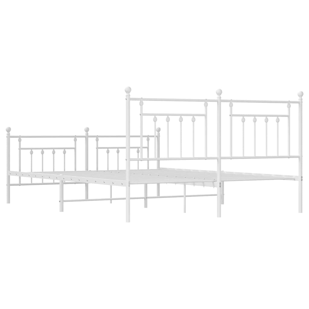 fehér fém ágykeret fej- és lábtámlával 183 x 213 cm