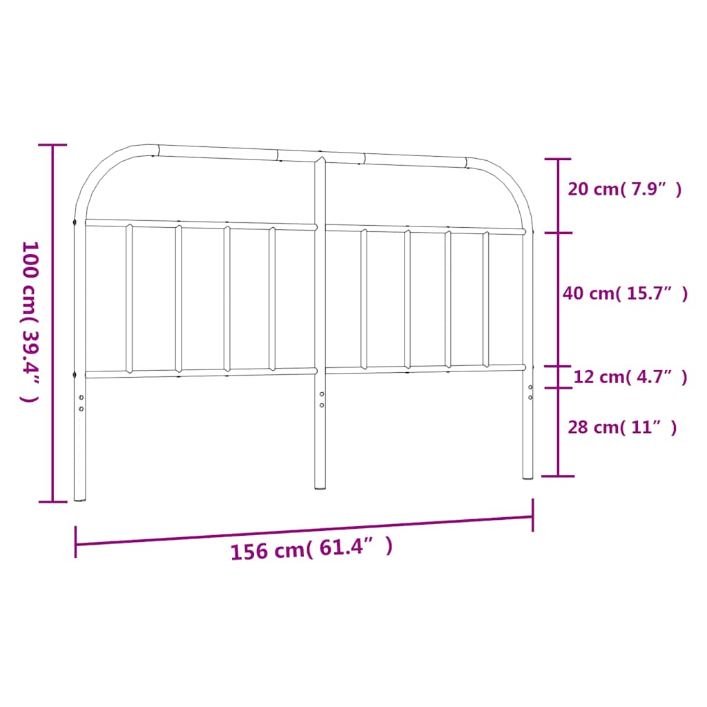 fekete fém csere fejtámla 150 cm