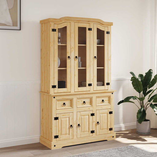 Corona barna tömör mexikói fenyő magasszekrény 112x43x196 cm