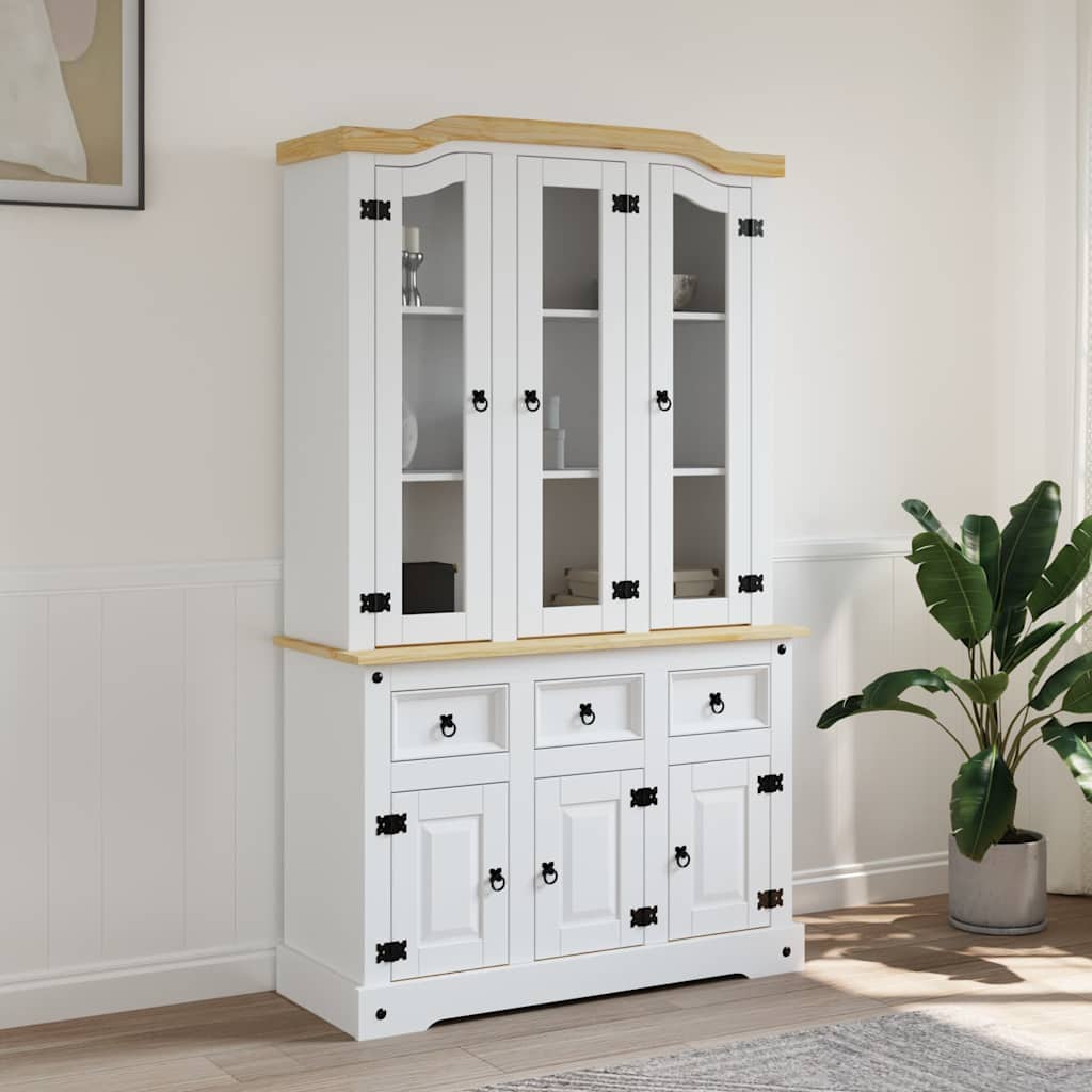 Corona fehér tömör mexikói fenyő magasszekrény 112x43x196 cm