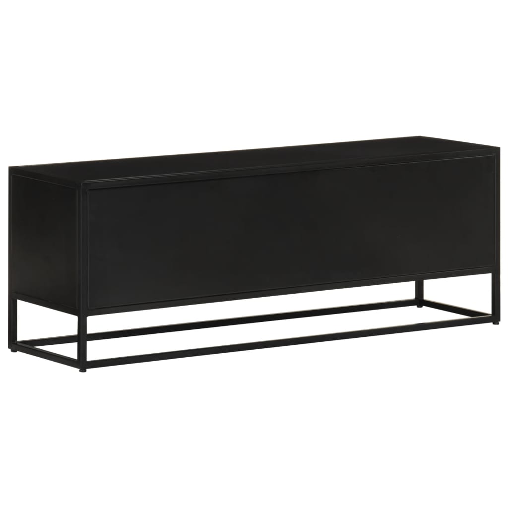 tömör mangófa és vas TV-szekrény 110 x 30 x 40 cm