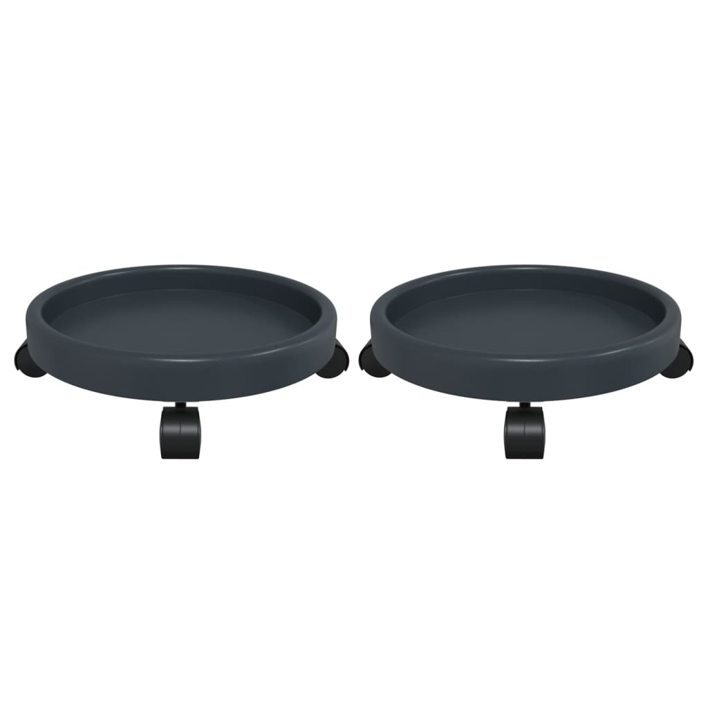 2 db szürke kerekes virágtartó átmérő 34 cm 35 kg