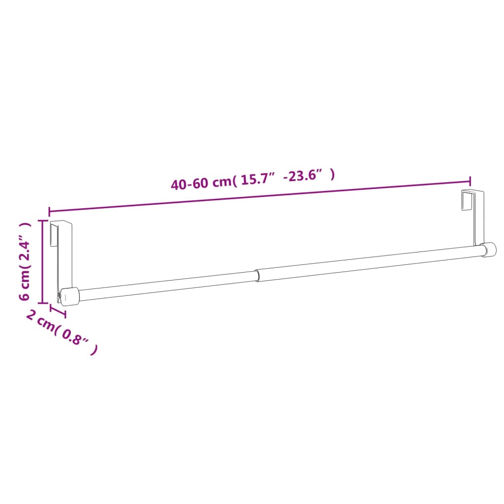 2 db fehér és ezüst alumínium függönytartó 40-60 cm