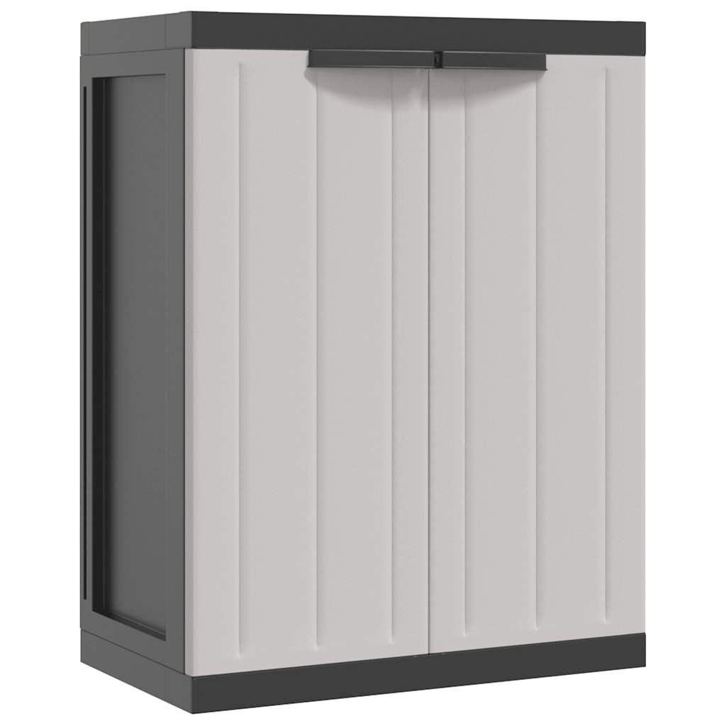 szürke és fekete PP kültéri tárolószekrény 65 x 37 x 85 cm