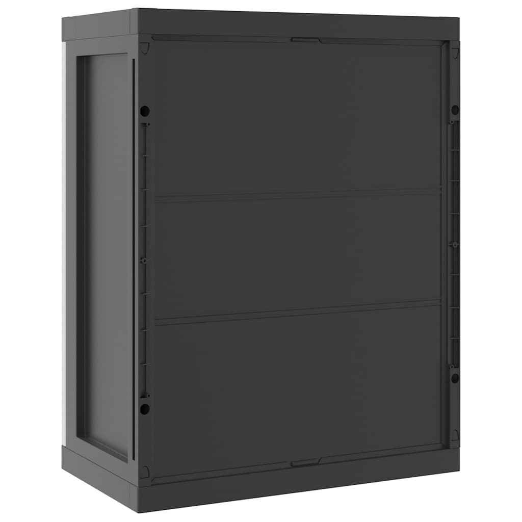 szürke és fekete PP kültéri tárolószekrény 65 x 37 x 85 cm