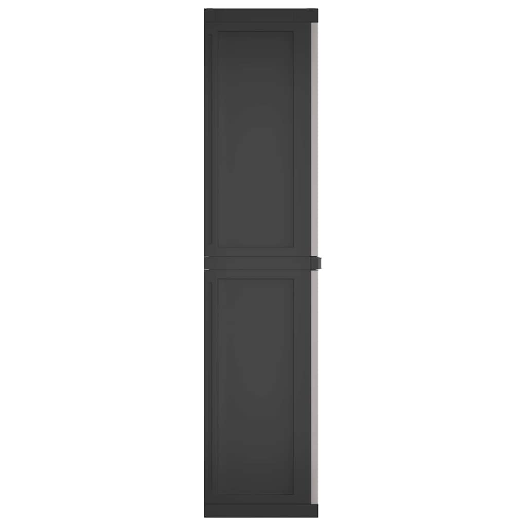 szürke és fekete PP kültéri tárolószekrény 65 x 37 x 165 cm