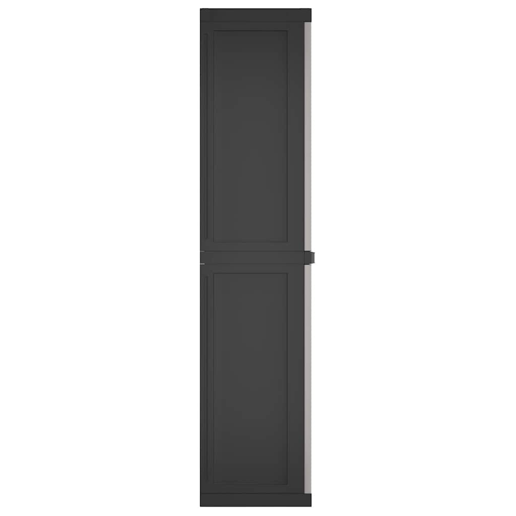 szürke és fekete PP kültéri tárolószekrény 65 x 37 x 165 cm