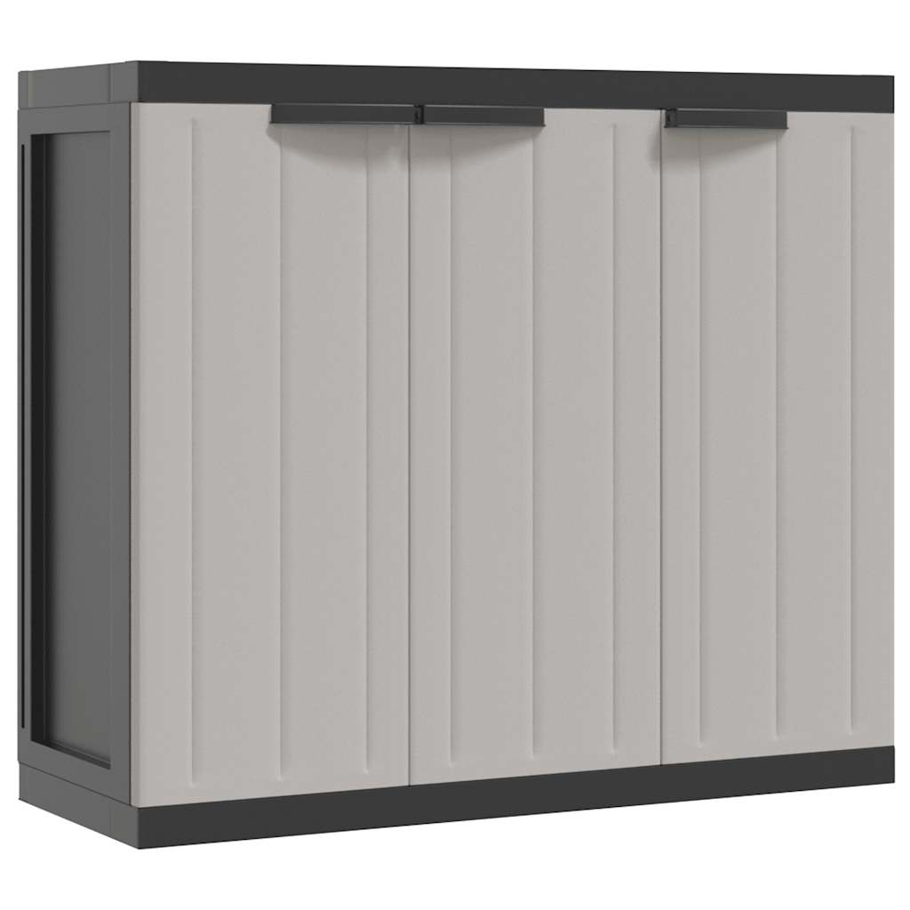 szürke és fekete PP kültéri tárolószekrény 97 x 37 x 85 cm