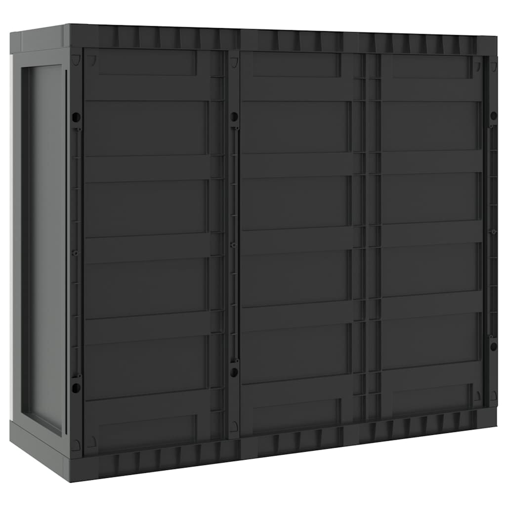 szürke és fekete PP kültéri tárolószekrény 97 x 37 x 85 cm
