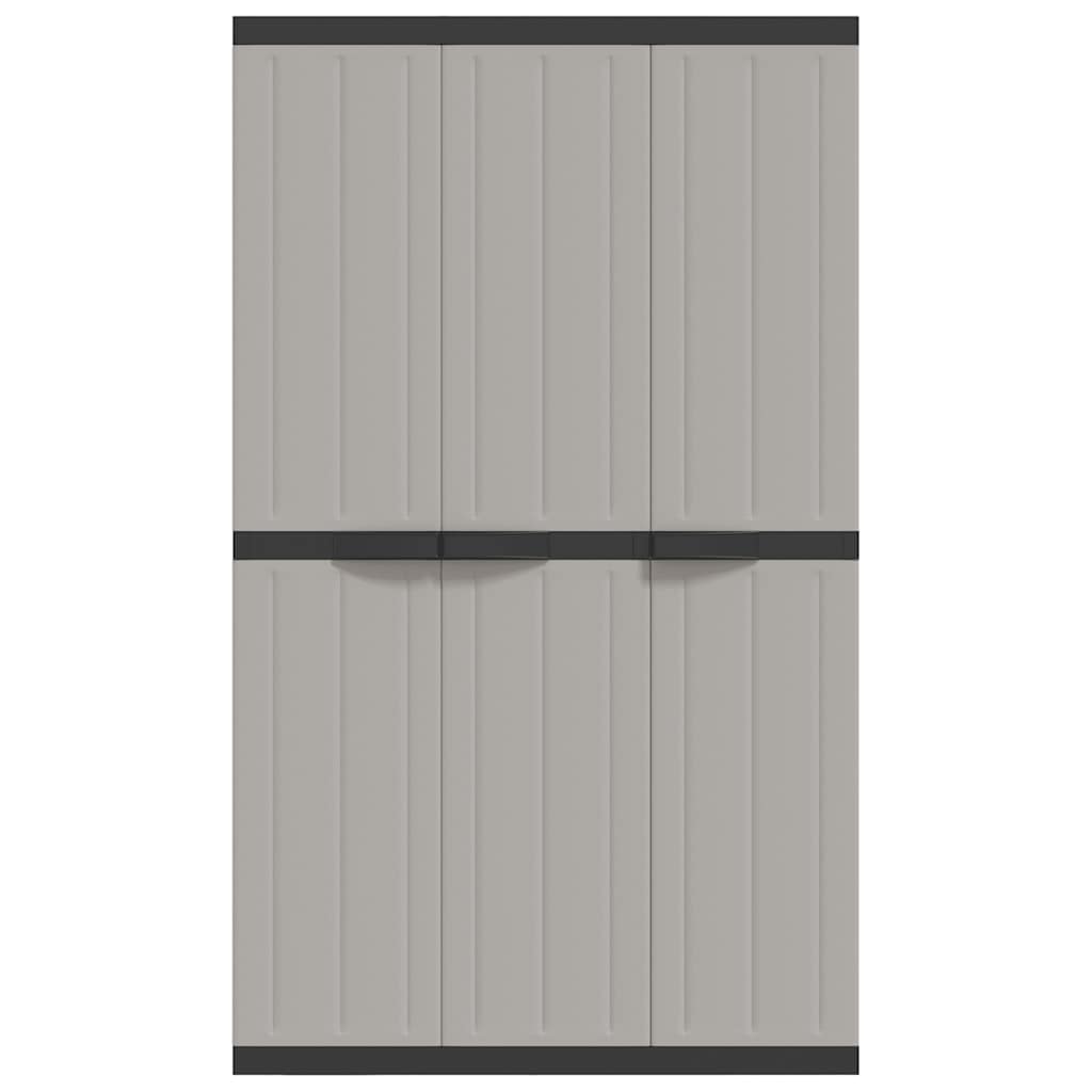 szürke és fekete PP kültéri tárolószekrény 97 x 37 x 165 cm