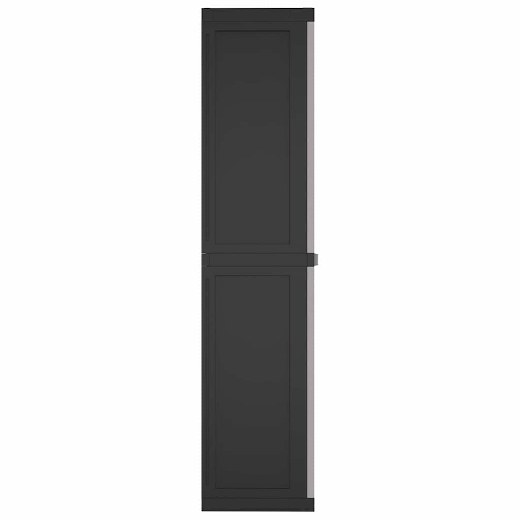 szürke és fekete PP kültéri tárolószekrény 97 x 37 x 165 cm